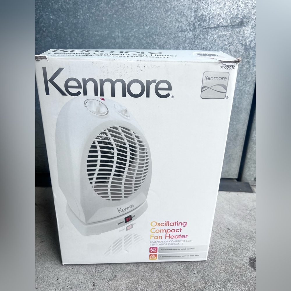 Kenmore Oscillating Fan Heater 32 96050 White Electric Cord Adjustable